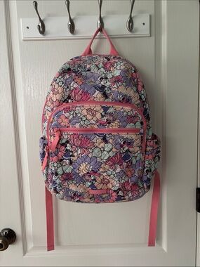 Vera Bradley Campus Backpack in the Disney Minnie's Garden Party pattern